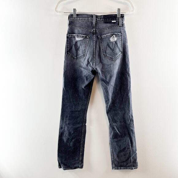 Mother High Waisted Rider Ankle Distressed Jeans After Midnight With Molly Black - Picture 8 of 13